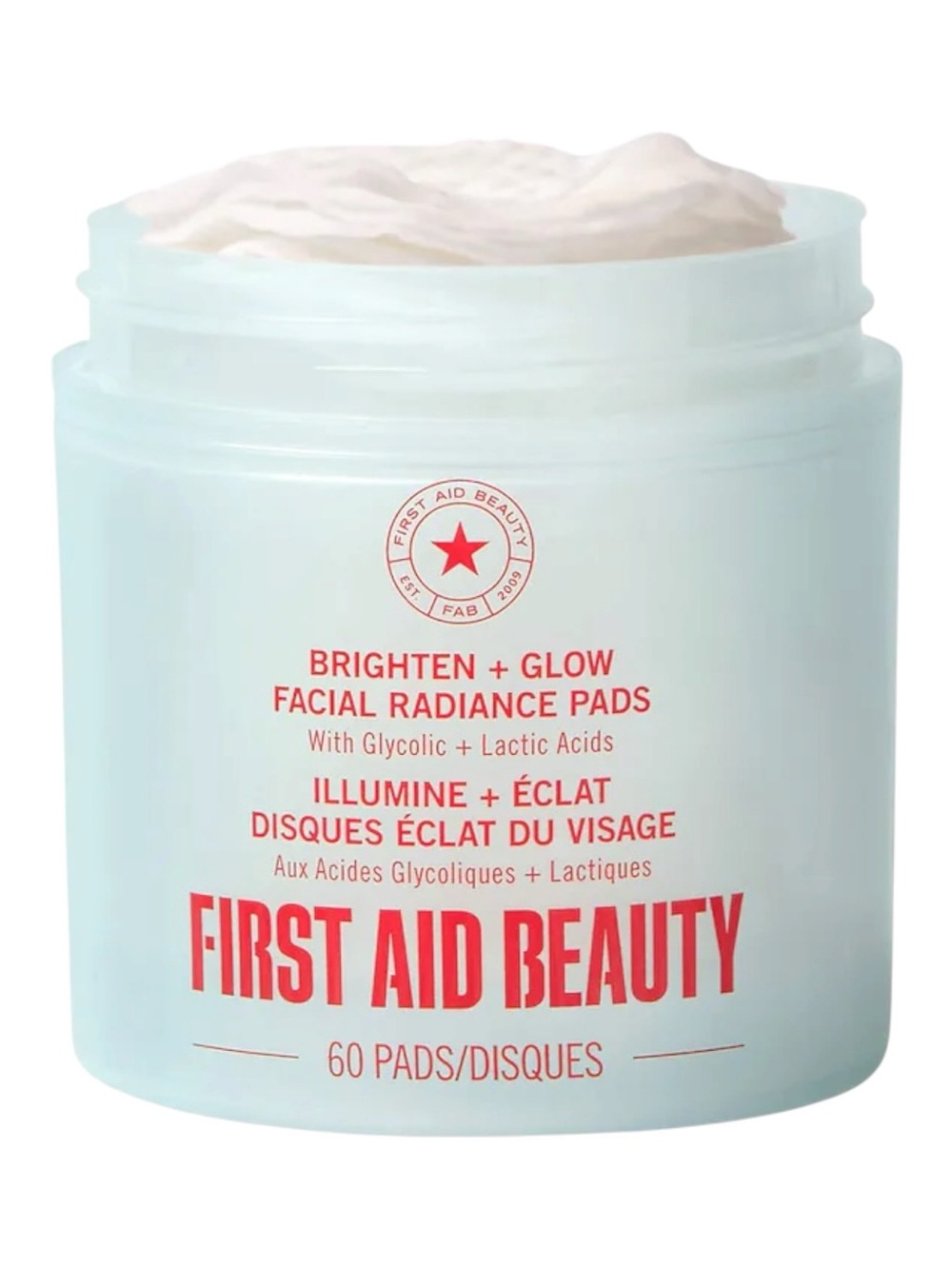 First Aid Beauty Brighten Glow Facial Radiance Pads 60 Pads FAB Gentle Exfoliate